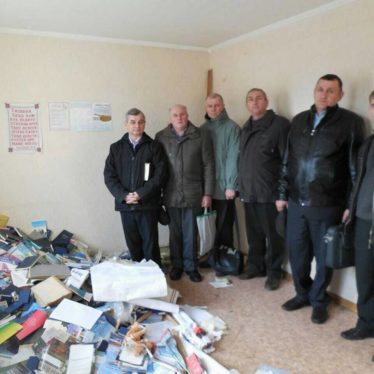 Men in Military Uniforms Ransack Church in Eastern Ukraine